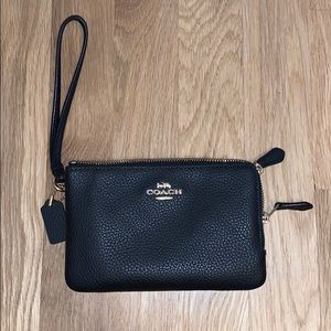 LIKE NEW Coach Black Leather Wristlet